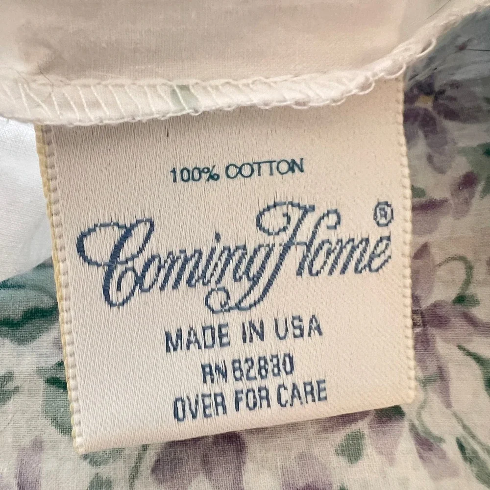 Vtg.‎ Coming Home King Reversible Duvet Cover Floral Cotton Made USA Cottagecore